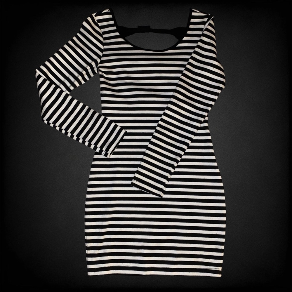 Sirens Striped Long Sleeve Bodycon Mini Dress